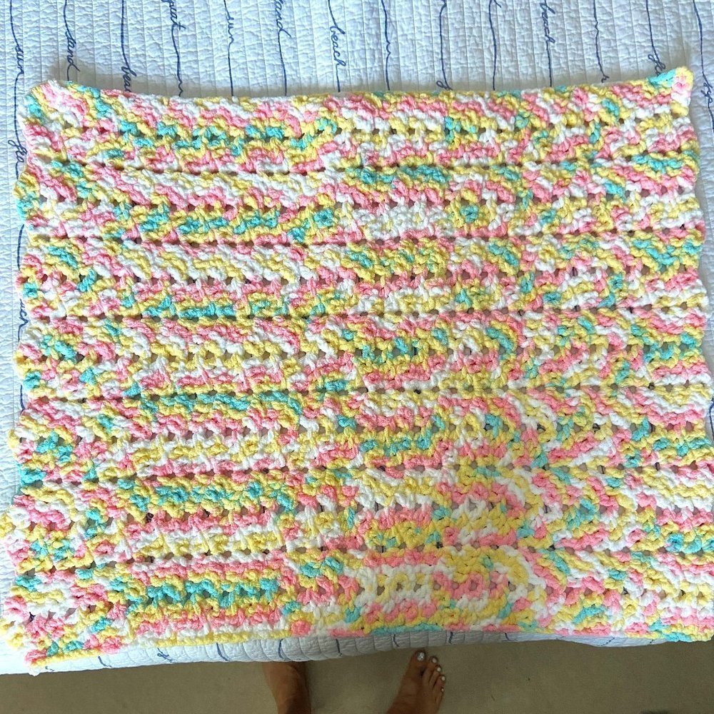Handmade Crochet Chenille Baby Blanket